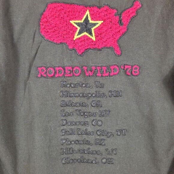 Johnny WAS Y2K Rodeo Embroidered Bell Sleeve Top Brown Womens Size Small Western - Picture 6 of 9